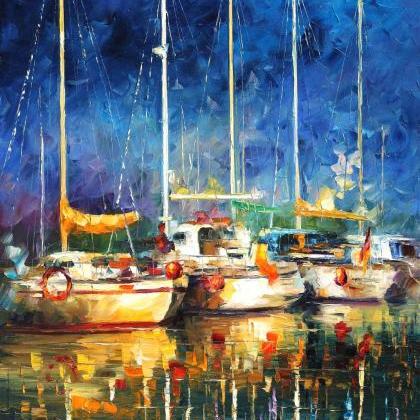 In The Port — Print On Canvas By Leonid Afremov..