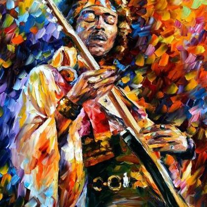 Jimi Hendrix — Print On Canvas By Leonid Afremov..