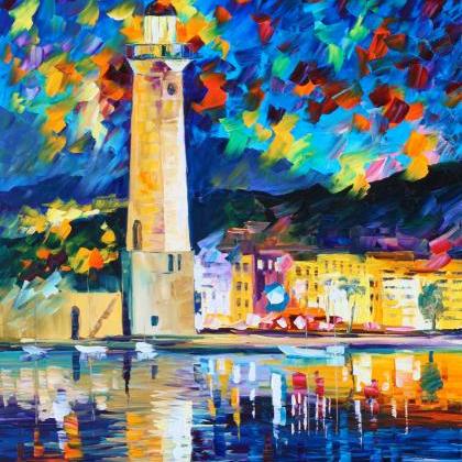 Lighthouse In Crete — Print On Canvas By Leonid..