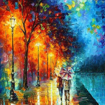 Love By The Lake — Print On Canvas By Leonid..