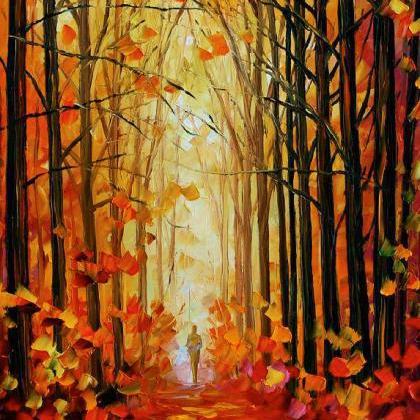 Orange Path — Print On Canvas By Leonid Afremov..