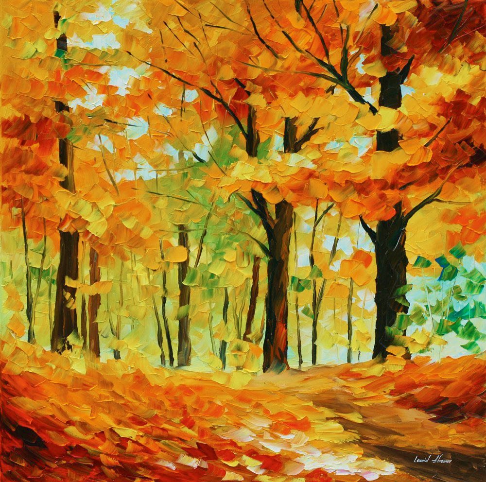 Fall Mood — Print On Canvas By Leonid Afremov - Size 30" X 30" (75cm X 75cm)