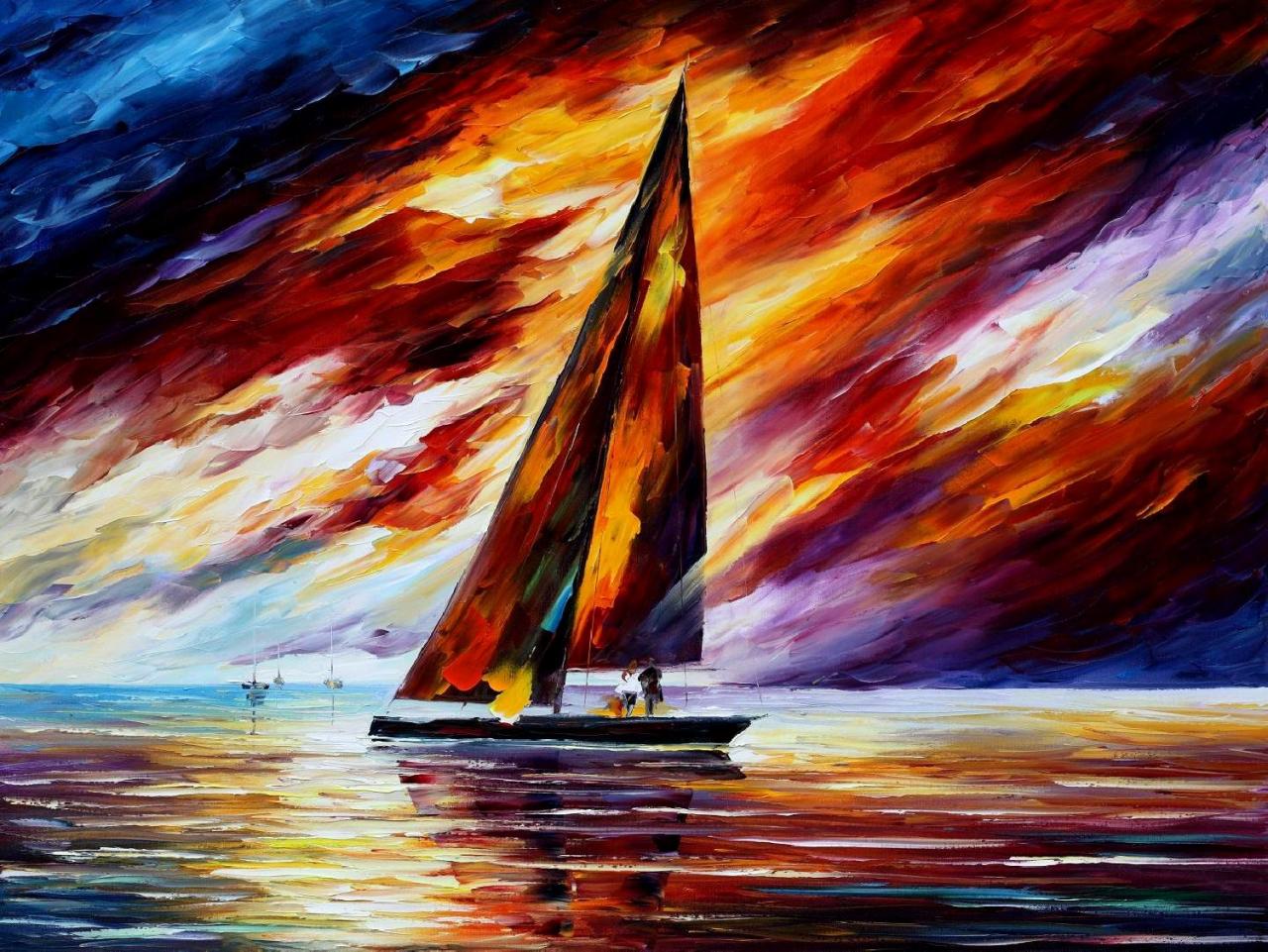 Into The Wilderness — Print On Canvas By Leonid Afremov - Size 40" X 30" (100cm X 75cm)