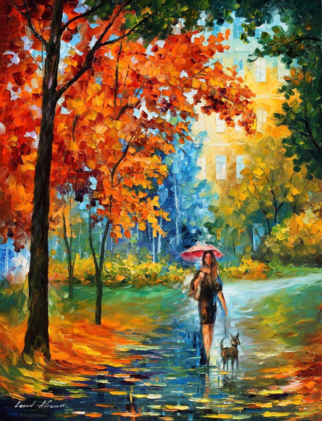 Intriguing Autumn — Print On Canvas By Leonid Afremov - Size 30" X 40" (75cm X 100cm)