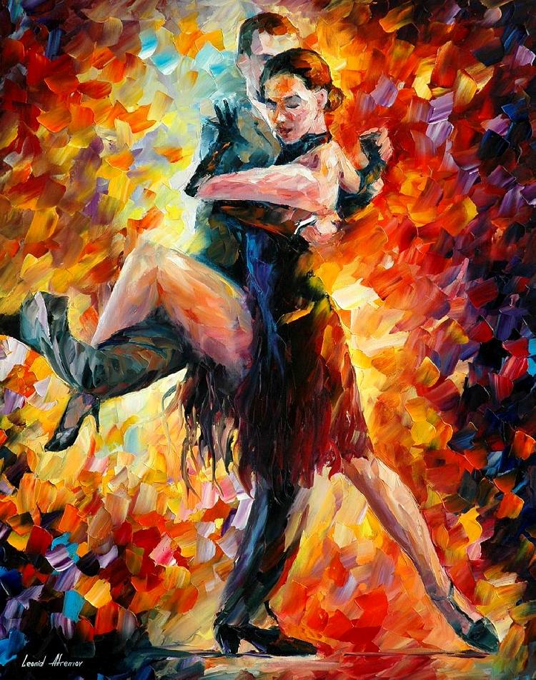 Joyful Tango — Print On Canvas By Leonid Afremov - Size 24" X 30" (60cm X 75cm)