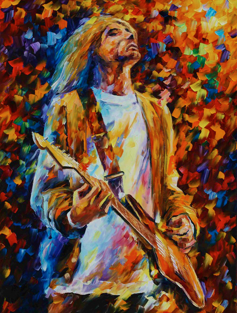 Kurt Cobain — Print On Canvas By Leonid Afremov - Size 30" X 40" (75cm X 100cm)