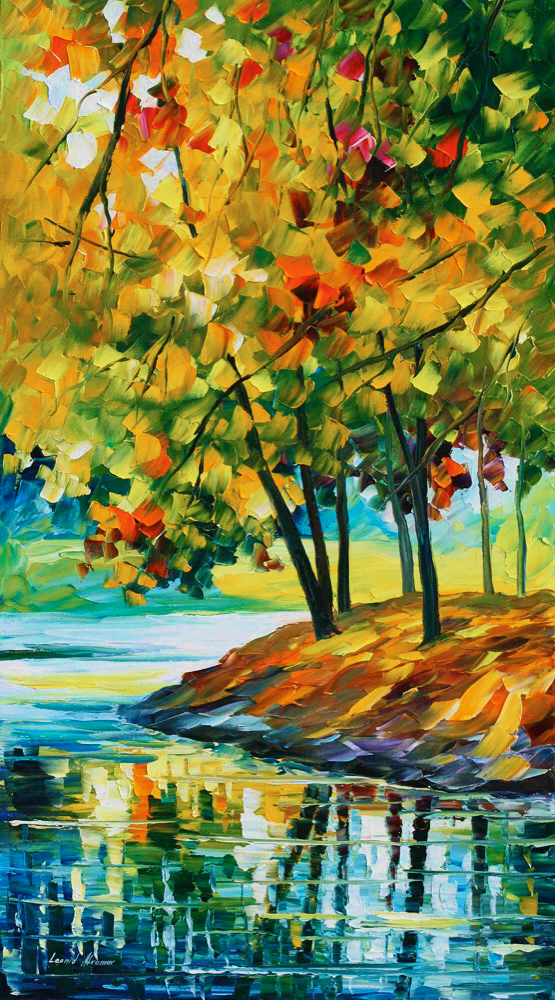 Late Fall — Print On Canvas By Leonid Afremov - Size 20" X 36" (50cm X 90cm)