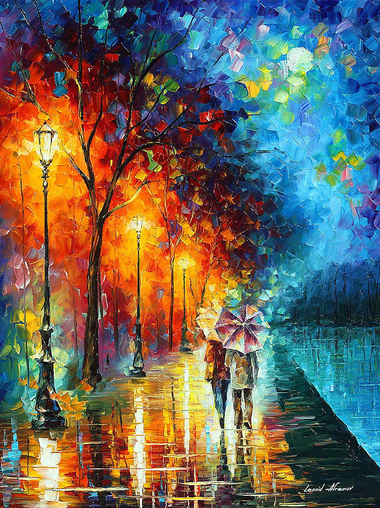 Love By The Lake — Print On Canvas By Leonid Afremov - Size 30" X 40" (75cm X 100cm)